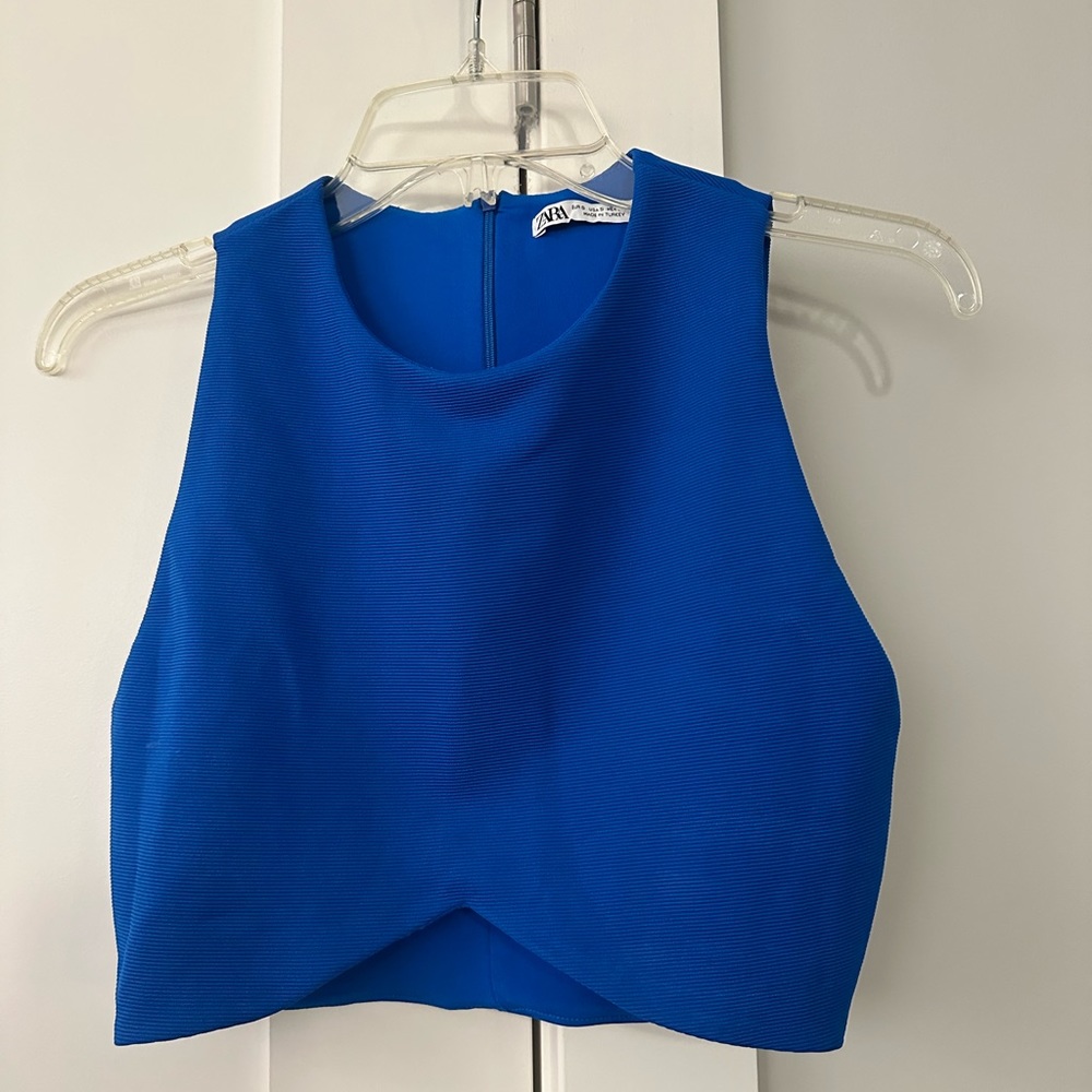 Royal blue crop tank top